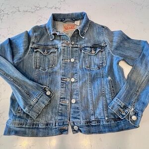 LEVI’S Kids Denim Jean Jacket Unisex Trucker Jacket Size XL